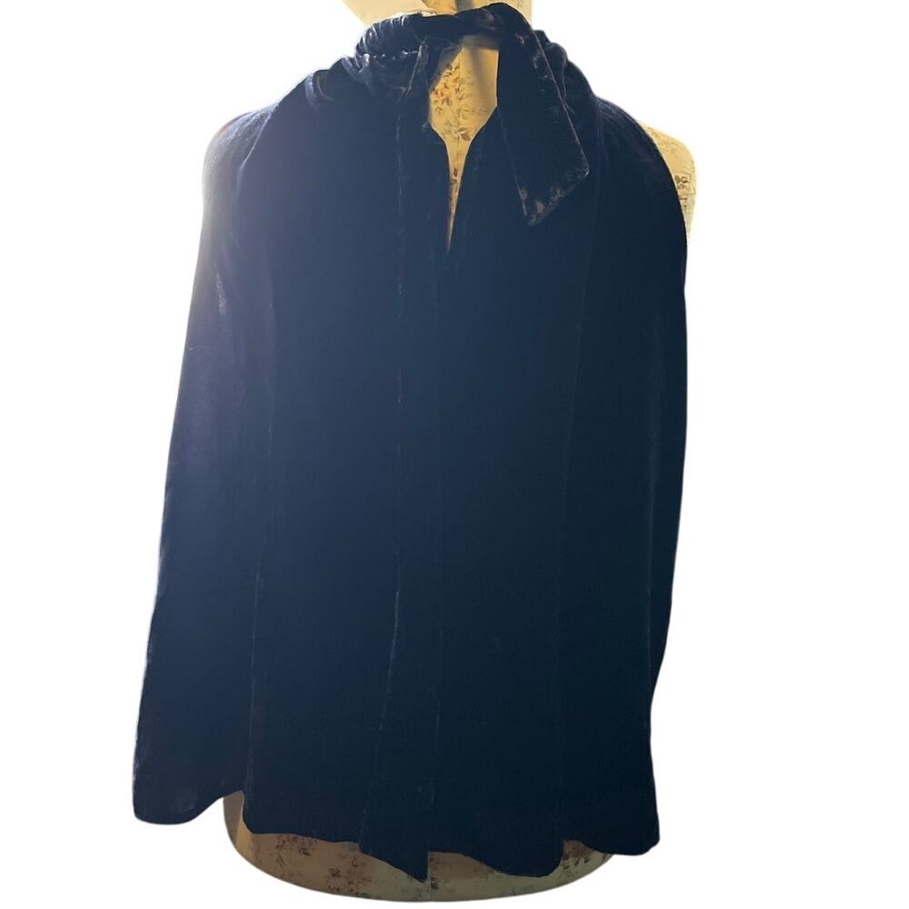 Boden Navy Blue Velvet Halterneck Top Size 8 - Picture 4 of 9